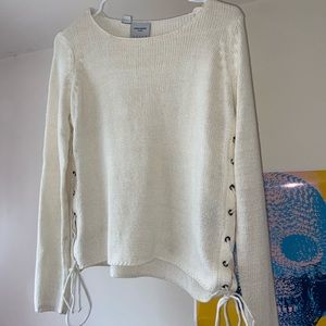 Lace up sweater